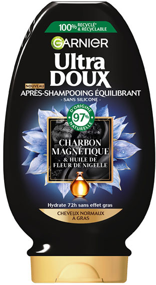 Garnier Ultra Doux Après-Shampooing Charbon Magnétique 200ml