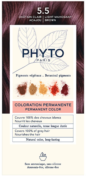 Phyto Coloration Permanente N°5.5 Châtain Clair Acajou