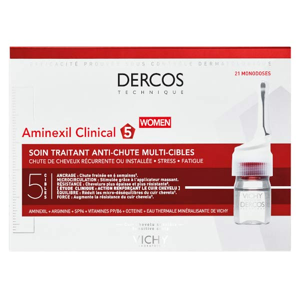 Vichy Dercos Soin Anti-Chute Cheveux Aminexil Clinical 5 Femme 21 x 6ml - Publicité