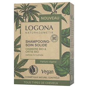 Logona Soins Capillaires Shampoing Solide au Chanvre & à l'Ortie Bio 60g - Publicité