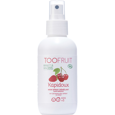 Toofruit Enfant Cheveux Kapidoux Spray Démêlant Fraise Cerise Bio 125ml