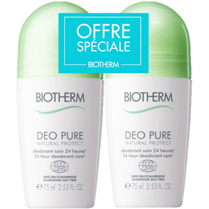 Biotherm Deo Pure Natural Protect Deodorant Soin 24h Bio Roll-On Lot de 2 x 75ml