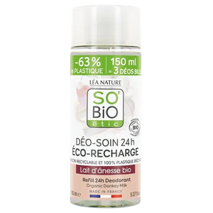 Lea Nature SO BiO etic So'Bio Étic Deo-Soin Deodorant Hydrate Lait d'Anesse Recharge Bio 150ml