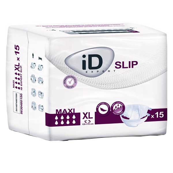 ID L&R; iD Expert Slip Change Complet Maxi Prime 10 Gouttes Taille XL 115-155cm 15 unités