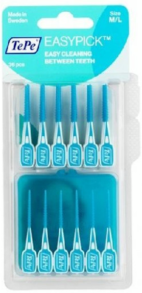 TePe Easy Pick Cure-Dents Silicone Turquoise M/L 36 unités