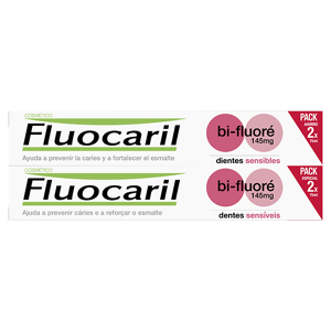 Fluocaril Cosmetique Bi-Fluore 145mg Dentifrice Dents Sensibles Lot de 2 x 75ml