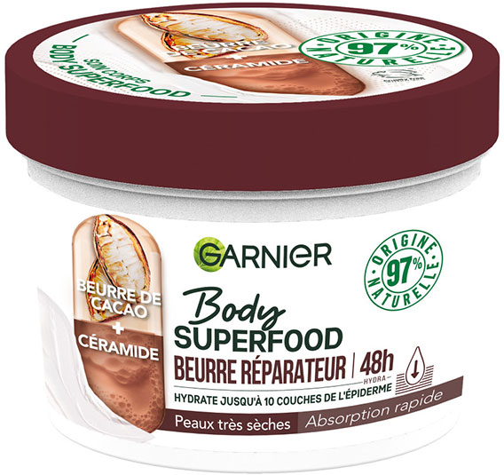 Garnier Body Superfood Beurre Réparateur Cacao Céramide 380ml