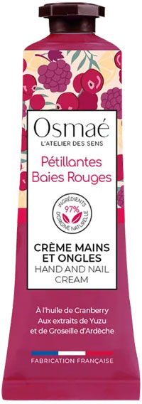 Osmaé Crème Mains Pétillante Baies Rouges 30ml