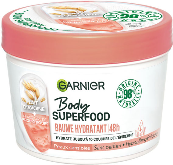 Garnier Body Superfood Baume hydratant Lait d'Avoine et Probiotiques 380ml