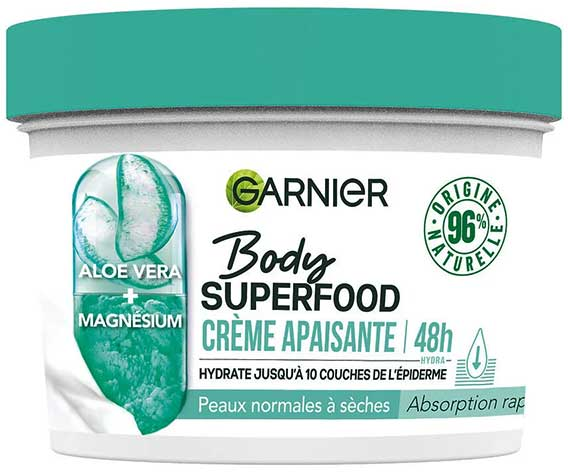 Garnier Body Superfood Crème Apaisante Aloe Vera Magnésium 380ml