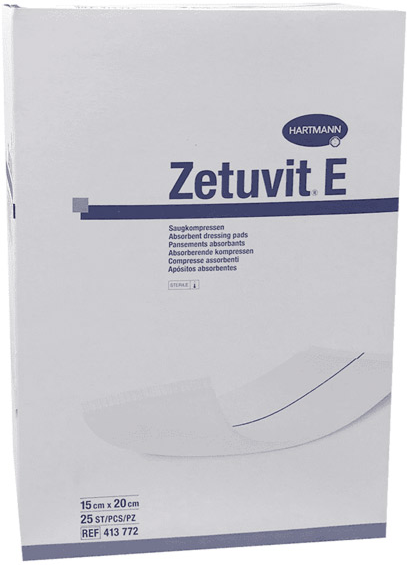 Hartmann Zetuvit-E Pansement Absorbant Américain Stérile avec Dos Hydrophobe 15 x 20cm 25 unités