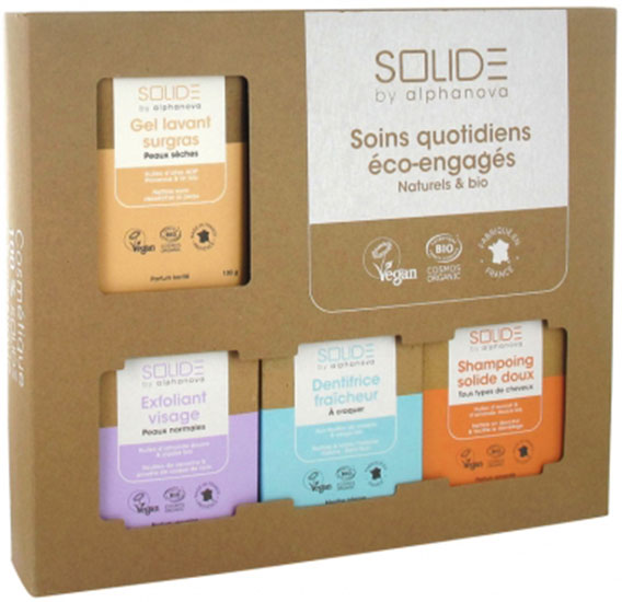 Alphanova Solide By Alphanova Solide By Alphanova Coffret Découverte Peau Sèche Bio 4 Produits