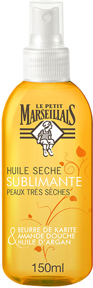 Le Petit Marseillais Huile Sèche Sublimante Karité, Amande Douce et Argan 150ml