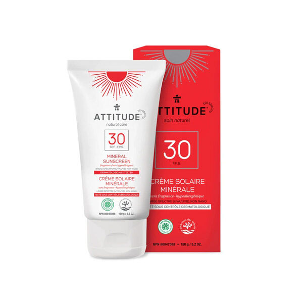 Attitude Crème Solaire Minérale SPF30 150g