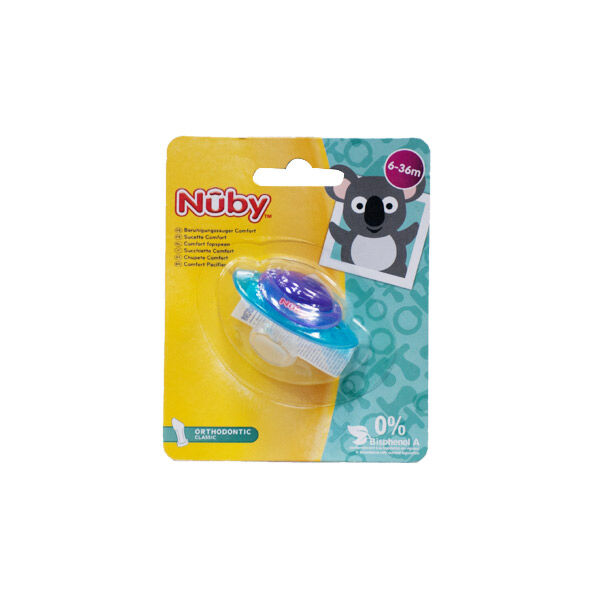 Nuby Sucette Comfort Orthodontic Classic 6-36 mois Violet et Bleu