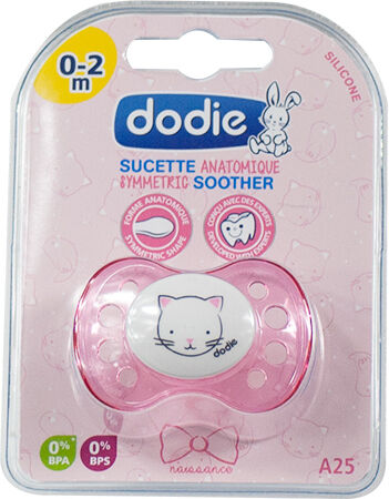 Dodie Sucette Naissance Anatomique Silicone Chat Rose 0-2 Mois A25