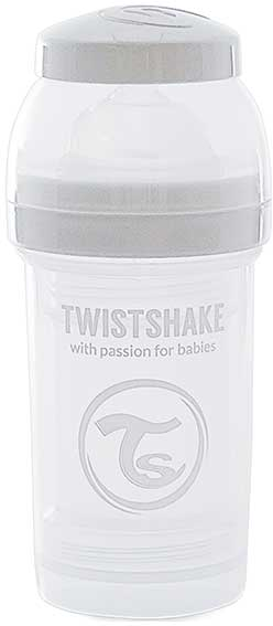 Twistshake Biberon Anti-Colique Blanc +0m 180ml