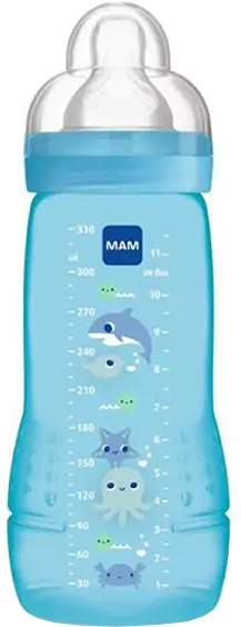 MAM Easy Active Biberon Débit X +6m Bleu 330ml