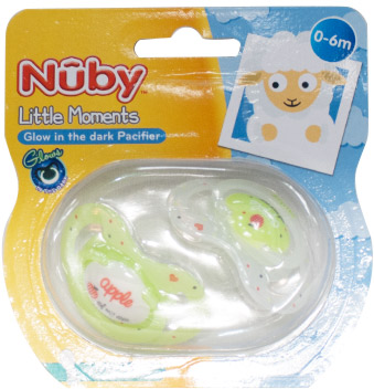 Nuby Sucettes Phosphorescentes Apple Of My Eye 0-6m Lot de 2