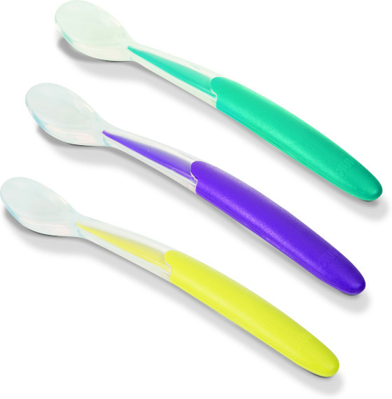 Nuk Vaisselle Cuillère Souple en Silicone +4m Lot de 3