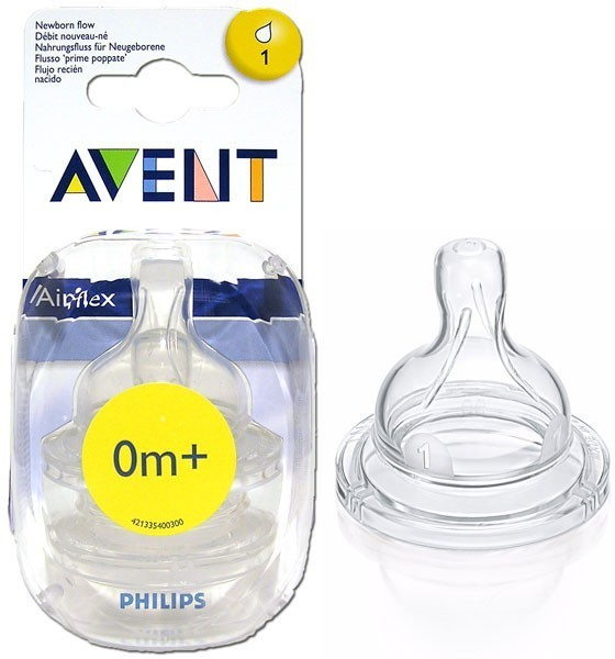 Avent Tétines Silicone Nouveau-Né 1 Trou boite de 2