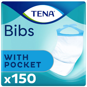 TENA Bibs Bavoir Jetable avec Poche Taille S/M 150 unites