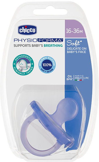 Chicco Sucette Physio Soft Tout Silicone +16m Vert