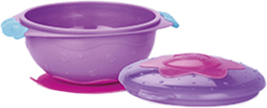 Nuby Assiette Profonde Ventouse Couvercle Violet +9m