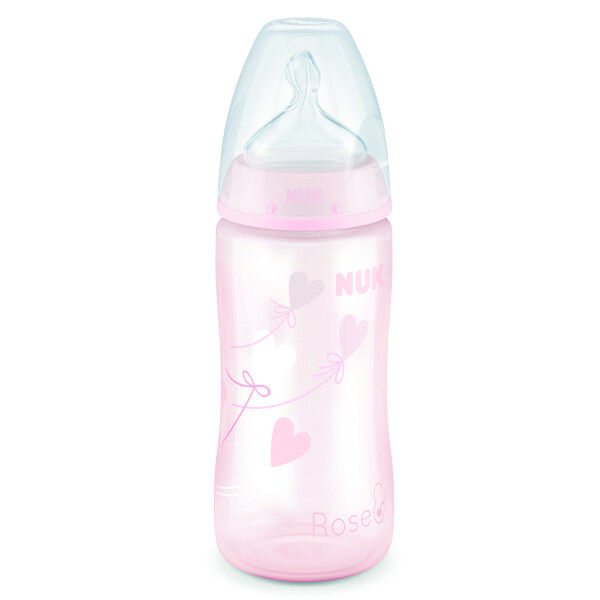 Nuk Biberon First Choice Rose Température Contrôle 0-6 mois Taille M 300ml