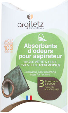 Argiletz Sachet Absorbant d'Odeur Aspirateur Eucalyptus x 3