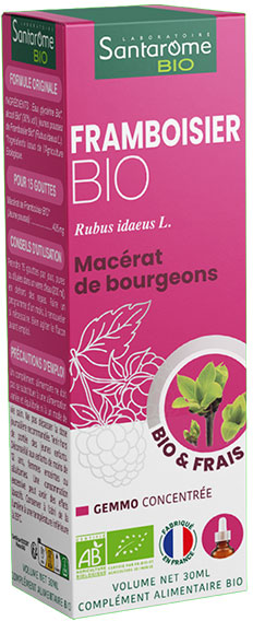 Santarome Bio - Bourgeon Framboisier Bio - Gémmothérapie - Flacon de 30ml