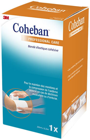 Nexcare 3M 3M Coheban Bande Élastique Cohésive Blanche 10cm x 3,5m