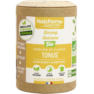 Nat & Form Écoresponsable Ginseng Guarana Bio 120 gelules