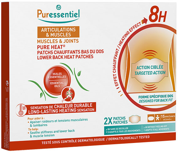 Puressentiel Articulations et Muscles Patchs Chauffants Bas du Dos Pure Heat 2 unités