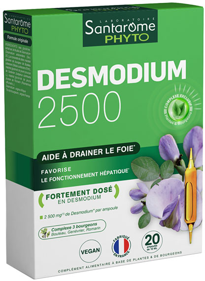 Santarome Bio Santarome Phyto - Desmodium 2500 - Détoxifiant du Foie - 20 ampoules