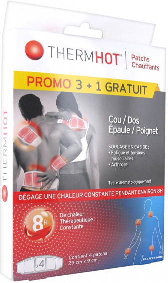 Bausch & Lomb Therm°Hot Patch Chauffant Cou Dos Épaule et Poignet Lot de 3 + 1 Offert