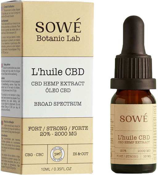 Sowé Huile CBD Bio Broad Spectrum Fort 20% 10ml