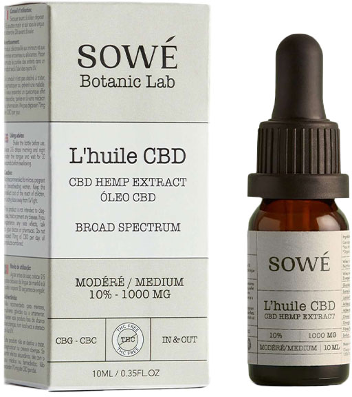 Sowé Huile CBD Bio Broad Spectrum Doux 10% 10ml