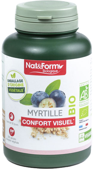 Nat & Form Bio Myrtille Baie 200 gélules végétales