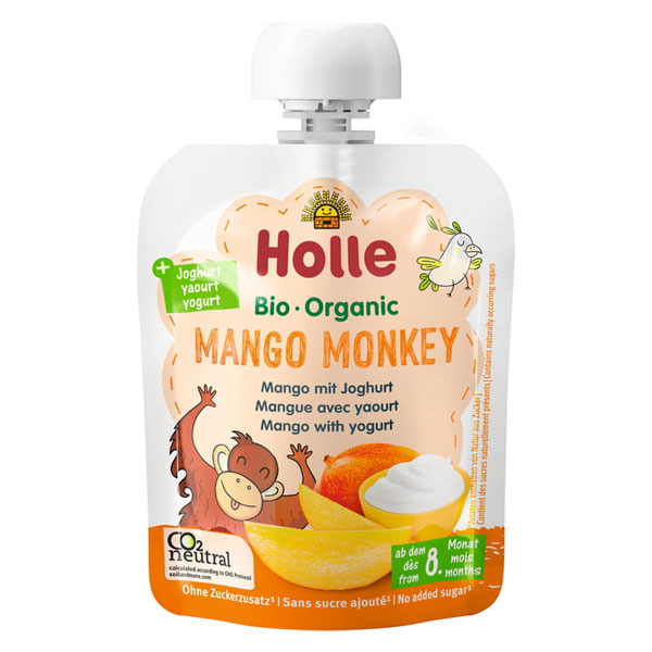 Holle Gourde Yaourt Mango Monkey Mangue +8m Bio 85g