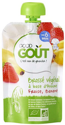 Good Goût Gourde Brassé Végétal Avoine Fraise Banane +6m Bio 90g