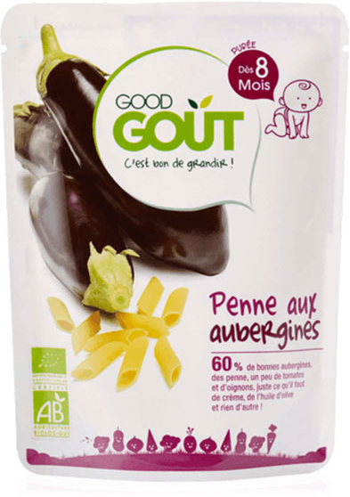 Good Goût Plat Penne aux Aubergines +8m Bio 190g