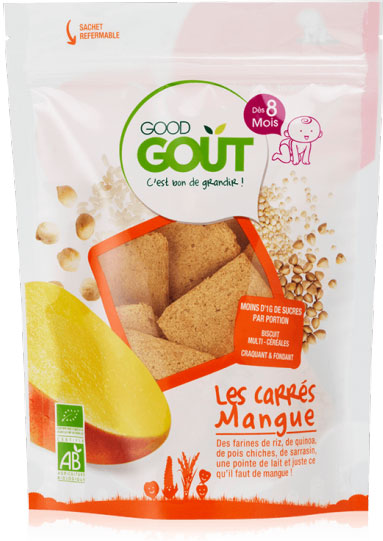 Good Goût Biscuits Carrés Mangue +8m Bio 50g