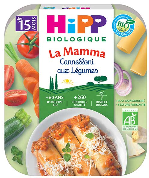 Hipp Bio La Mamma Cannelloni aux Légumes +15m 250g