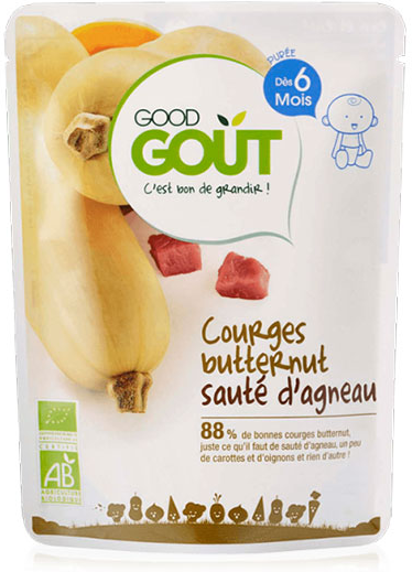 Good Goût Plat Courges Butternut Sauté d'Agneau +6m Bio 190g