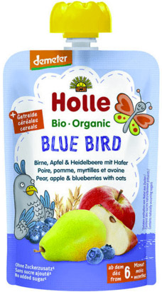 Holle Gourde Pouchy Poire Pomme Myrtille Avoine Bio +6m 100g