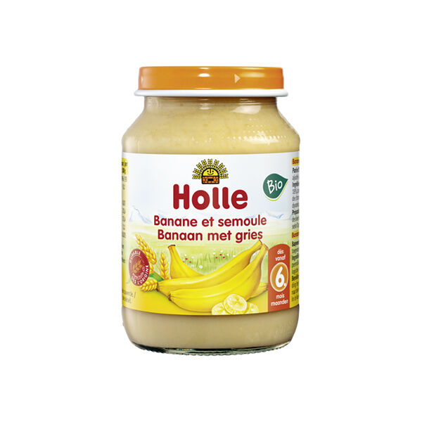 Holle Petit Pot Banane Semoule Bio +6m 190g