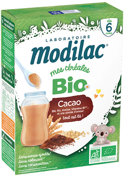 Modilac Mes Céréales Bio Cacao Dès 6 mois 250g