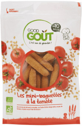 Good Goût Biscuits Mini-Baguettes à la Tomate +10m Bio 70g