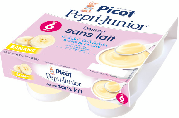 Picot Mon 1er Dessert Sans Lait Banane +6m Lot de 4 x 100g